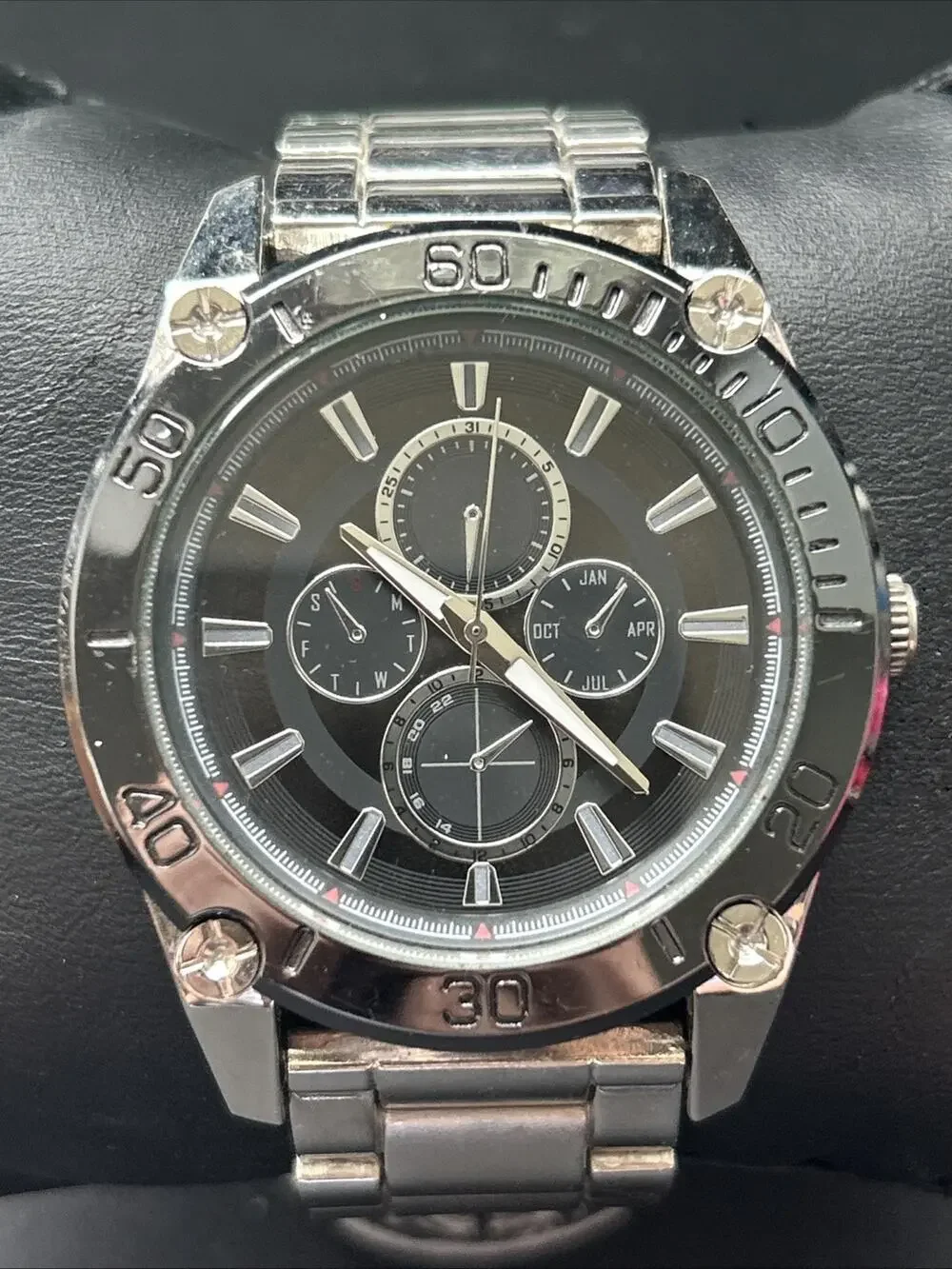 Black Dial Large Men’s Quartz Watch